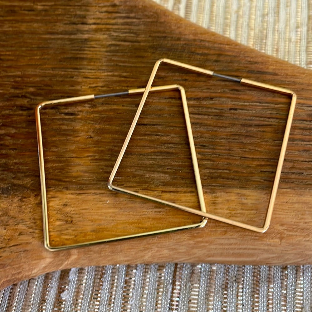 2” Square Gold Hoops - so light and fun!